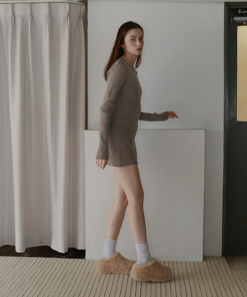 【12月上旬お届け商品】ボアボリュームソールサボサンダル