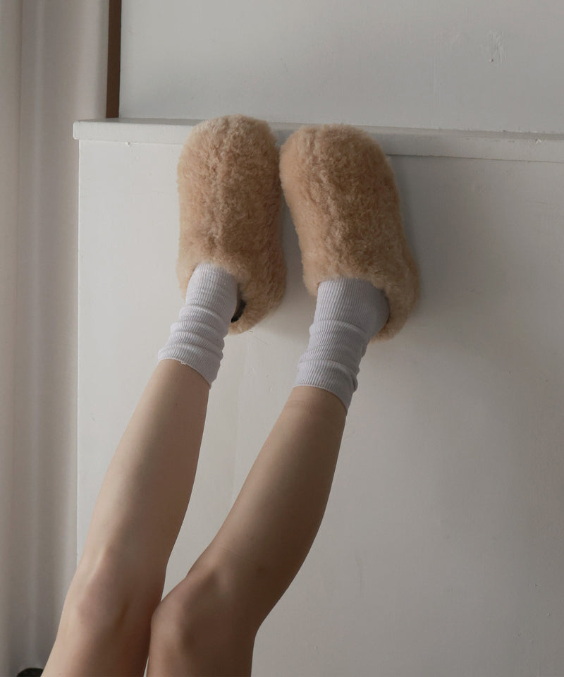 【12月上旬お届け商品】ボアボリュームソールサボサンダル