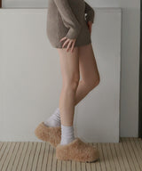 【12月上旬お届け商品】ボアボリュームソールサボサンダル