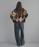 アーガイルモヘアタッチニット