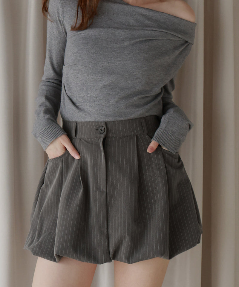 【12月上旬お届け商品】ストライプバルーンスカート