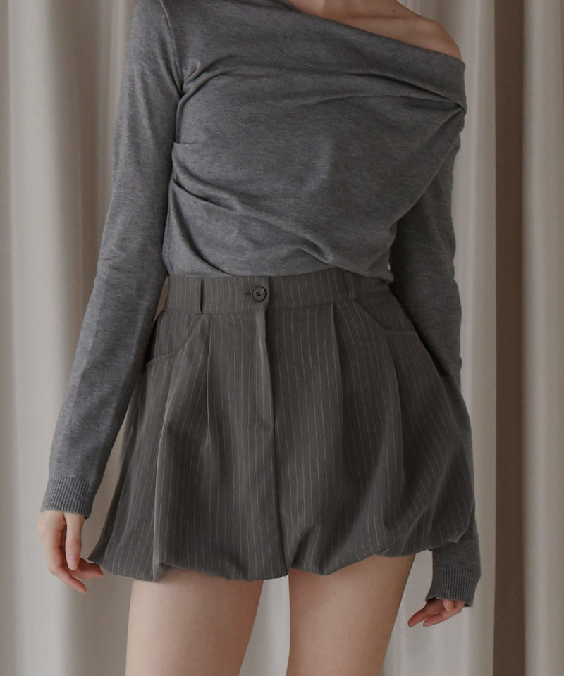 【12月上旬お届け商品】ストライプバルーンスカート