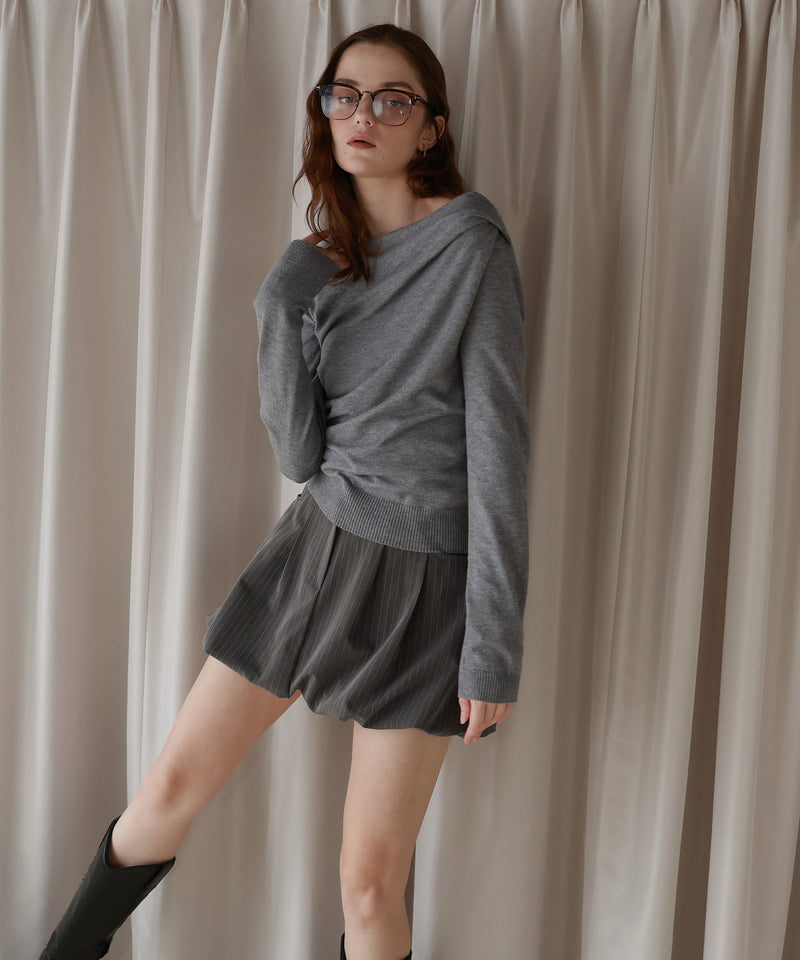 【12月上旬お届け商品】ストライプバルーンスカート