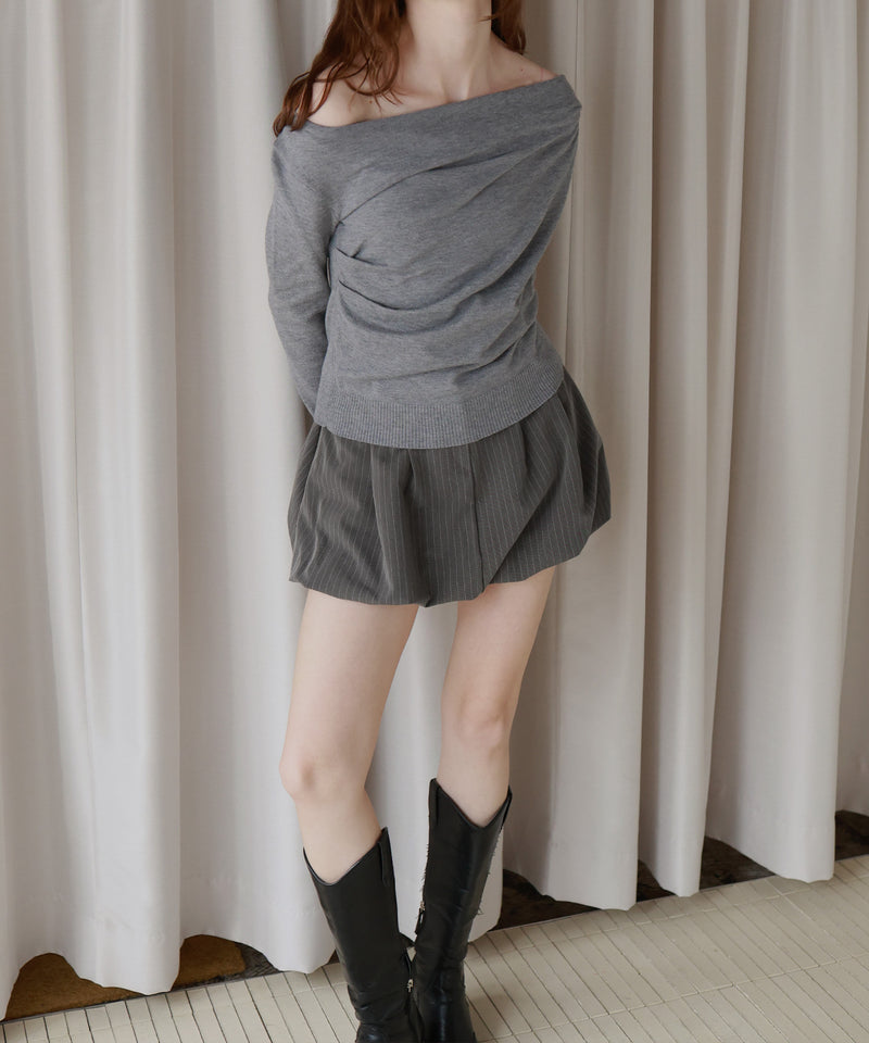 【12月上旬お届け商品】ストライプバルーンスカート