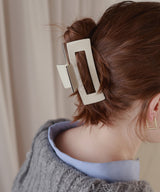 バイカラースクエアヘアクリップ