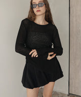 シアーサイドシャーリングアシメニット