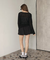 シアーサイドシャーリングアシメニット