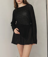 シアーサイドシャーリングアシメニット