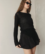 シアーサイドシャーリングアシメニット