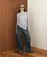 シアーサイドシャーリングアシメニット