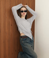 シアーサイドシャーリングアシメニット