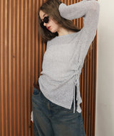 シアーサイドシャーリングアシメニット