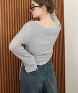 シアーサイドシャーリングアシメニット