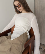 シアーサイドシャーリングアシメニット