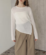 シアーサイドシャーリングアシメニット