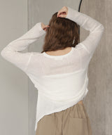 シアーサイドシャーリングアシメニット