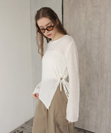 シアーサイドシャーリングアシメニット