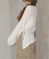 シアーサイドシャーリングアシメニット