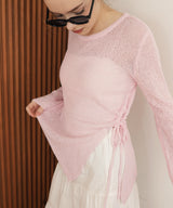 シアーサイドシャーリングアシメニット