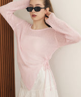 シアーサイドシャーリングアシメニット