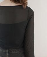 カップ付きシアーTシャツ