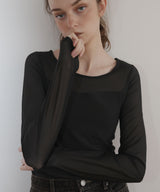 カップ付きシアーTシャツ