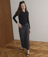 【4月中旬予約商品】ボーダーロングスカート