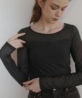 カップ付きシアーTシャツ