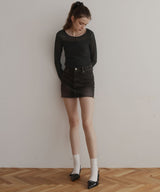 カップ付きシアーTシャツ