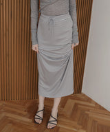 【4月中旬予約商品】ボーダーロングスカート