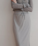 【4月中旬予約商品】ボーダーロングスカート