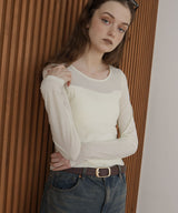 カップ付きシアーTシャツ