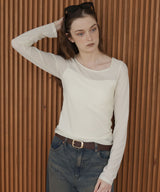 カップ付きシアーTシャツ