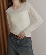 カップ付きシアーTシャツ