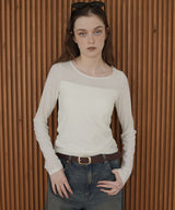 カップ付きシアーTシャツ