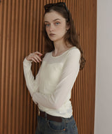 カップ付きシアーTシャツ