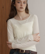 カップ付きシアーTシャツ