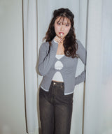 【しょちゃんコラボ】フロントオープン配色トップス