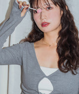 【しょちゃんコラボ】フロントオープン配色トップス