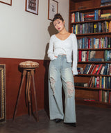 【しょちゃんコラボ】フロントオープン配色トップス