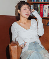 【しょちゃんコラボ】フロントオープン配色トップス