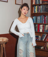 【しょちゃんコラボ】フロントオープン配色トップス