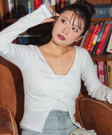 【しょちゃんコラボ】フロントオープン配色トップス