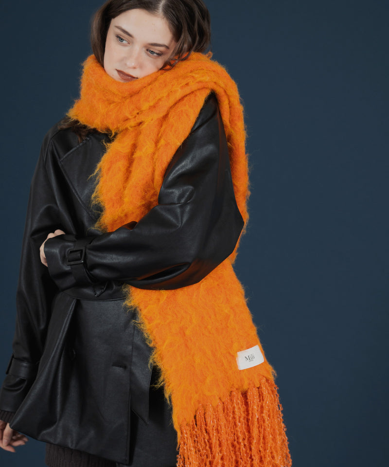 【オフィシャル限定カラー】モヘアタッチシャギーボリュームフリンジカラーマフラー