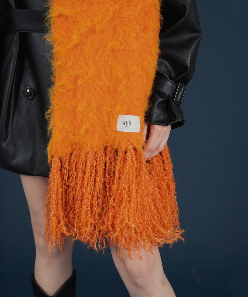 【オフィシャル限定カラー】モヘアタッチシャギーボリュームフリンジカラーマフラー