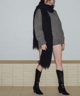 モヘアタッチシャギーボリュームフリンジカラーマフラー