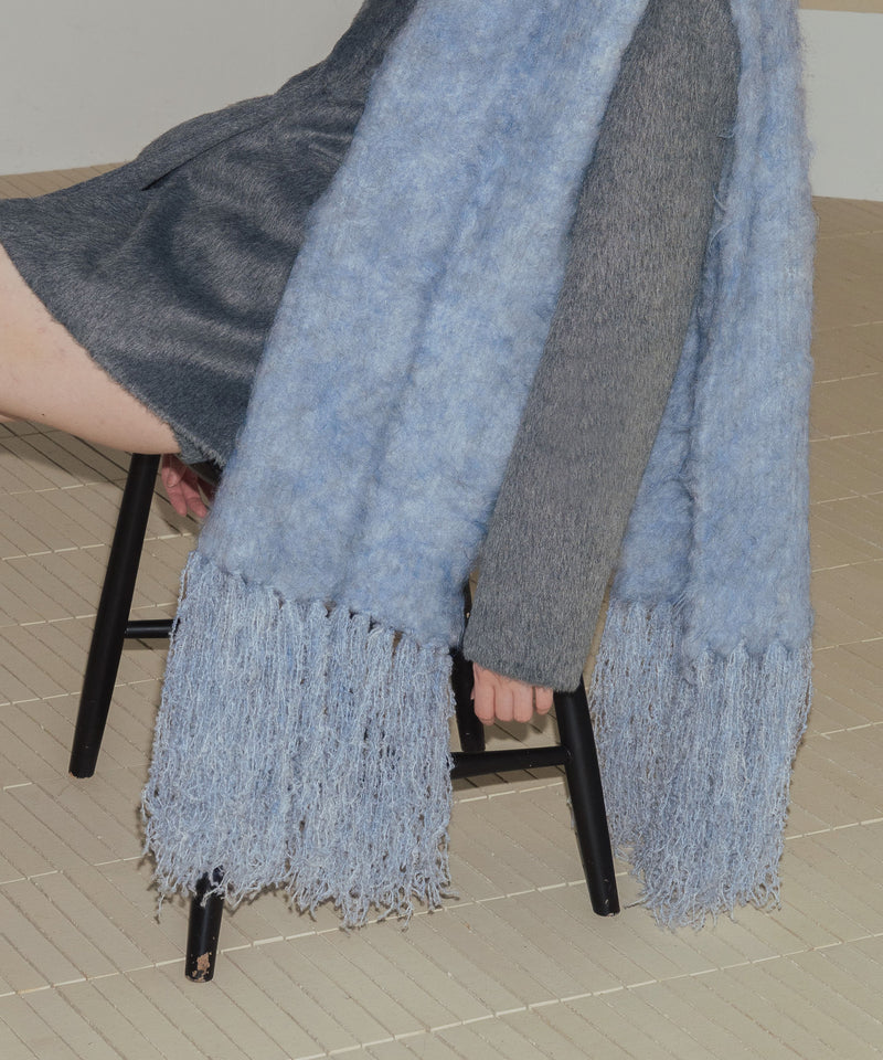 モヘアタッチシャギーボリュームフリンジカラーマフラー