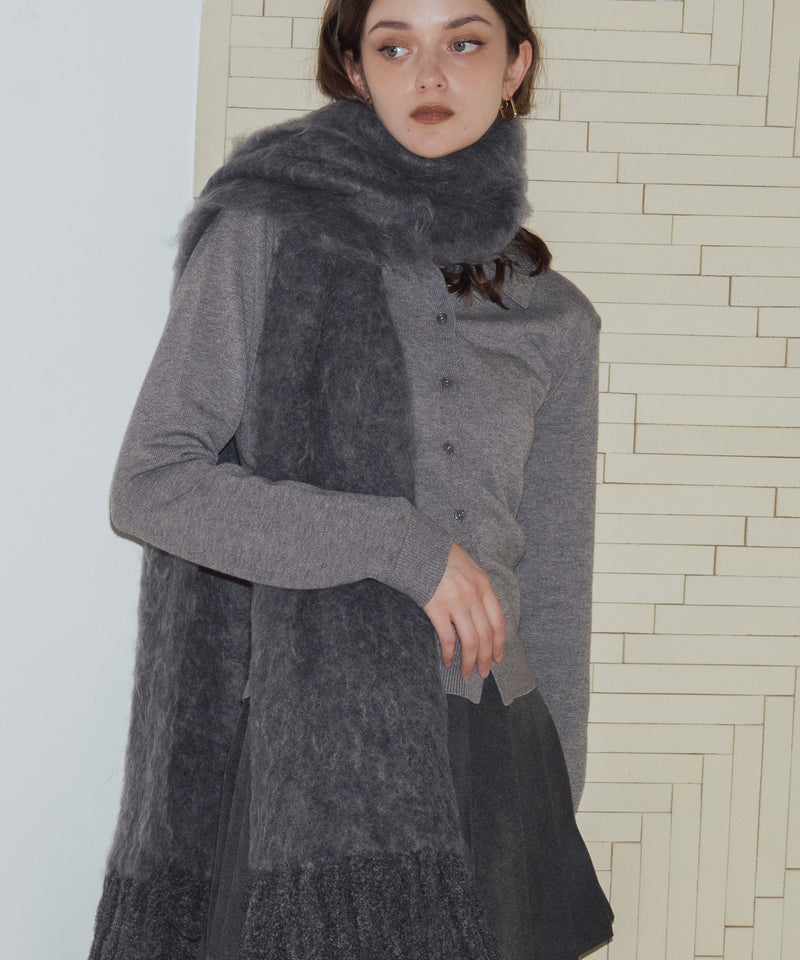 モヘアタッチシャギーボリュームフリンジカラーマフラー