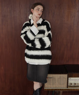 シャギーボーダーオーバーサイズ配色ニット