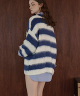 シャギーボーダーオーバーサイズ配色ニット
